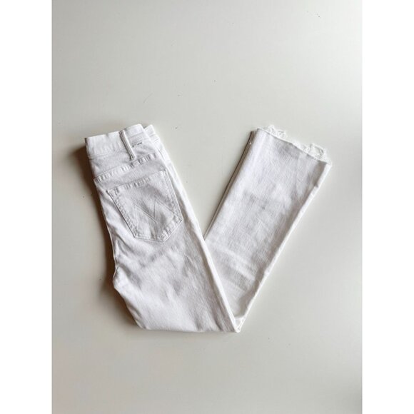 MOTHER The Hustler Ankle Fray Fairest of Them All White Flare Jeans, Size 26 - Picture 5 of 16